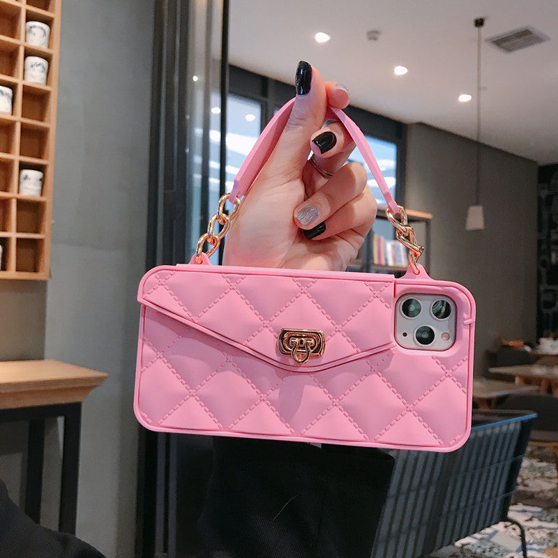 Luxury Quilted Crossbody Card Holder Case for iPhone