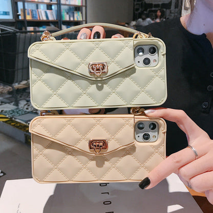 Luxury Quilted Crossbody Card Holder Case for iPhone