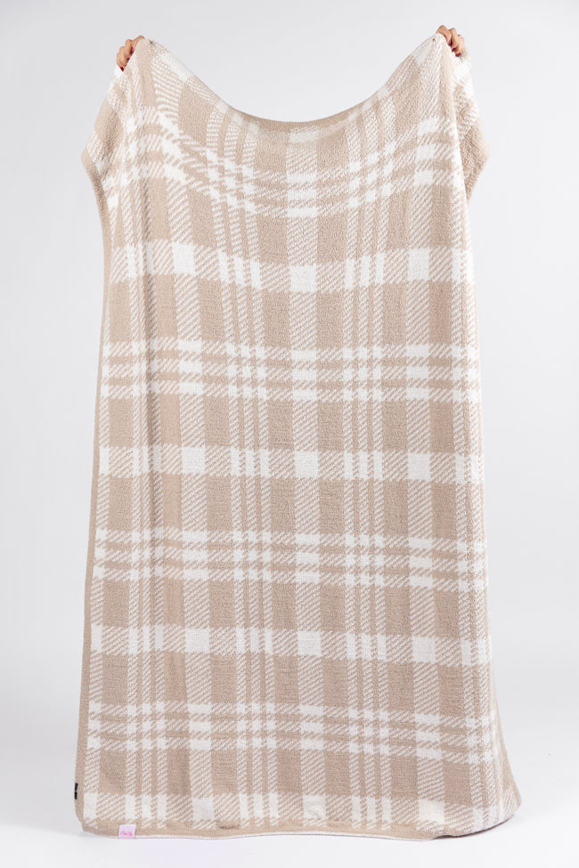 Make Me Believe Taupe Plaid Blanket DOORBUSTER