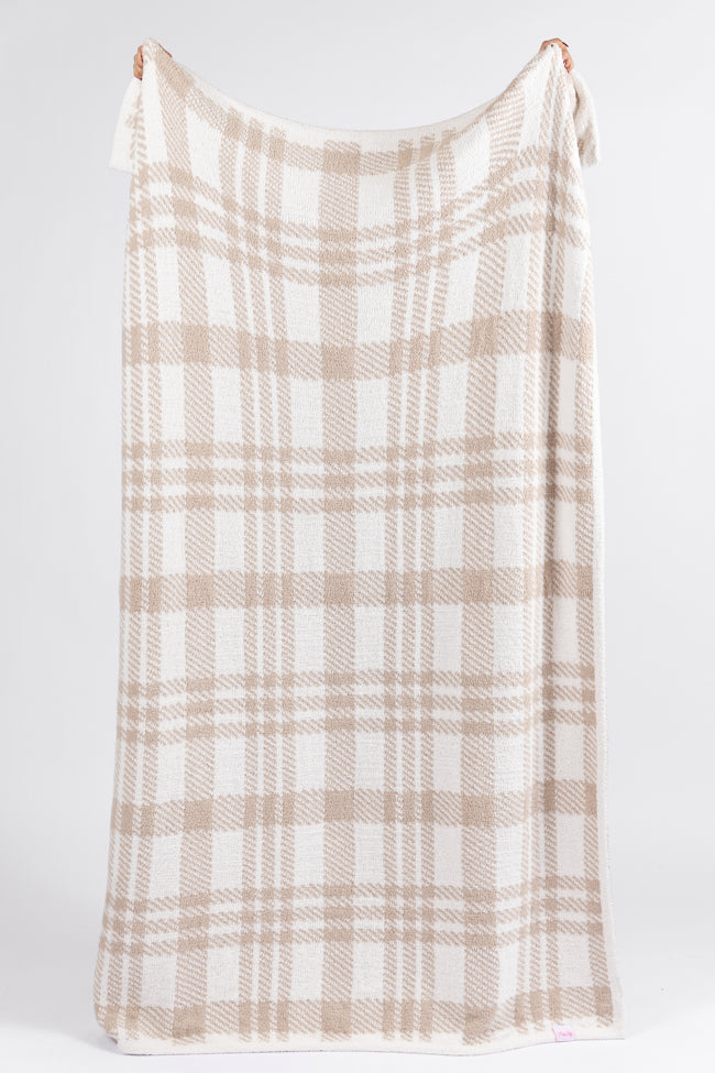 Make Me Believe Taupe Plaid Blanket DOORBUSTER