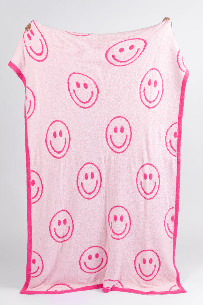 Make Me Believe Pink Smiley Blanket DOORBUSTER