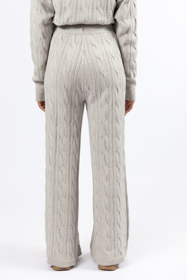 Forever Winter Grey Cable Knit Lounge Pants DOORBUSTER