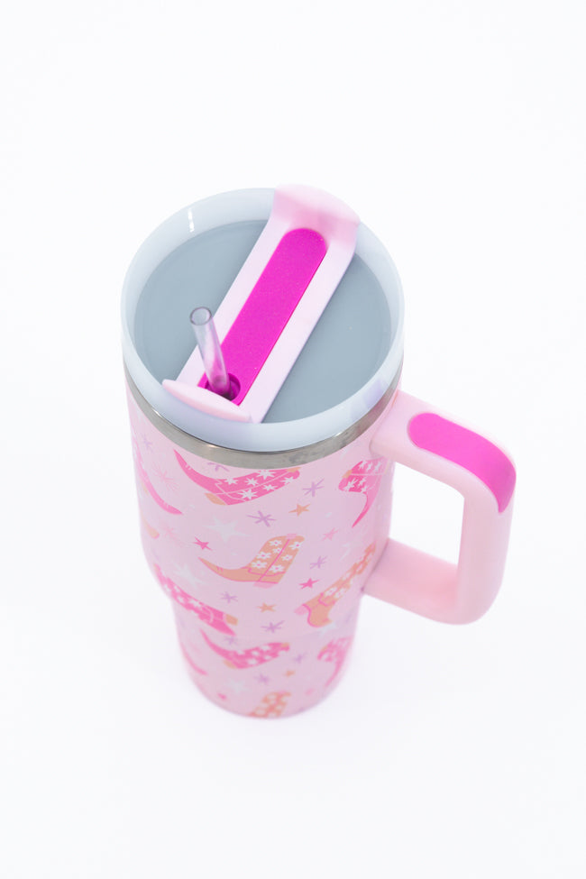 Sippin' Pretty In Giddy Up Girly 40 0z Drink Tumbler With Lid And Straw