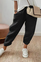 Solid Drawstring Waist Slant Pocket Pants