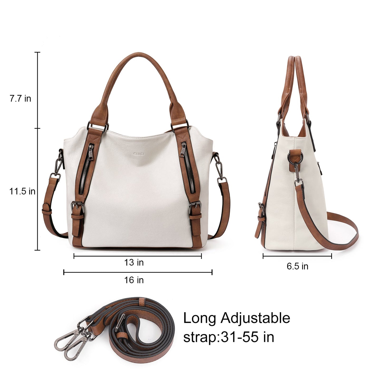 CLUCI Hobo Bags Large Tote with Adjustable Shoulder Strap