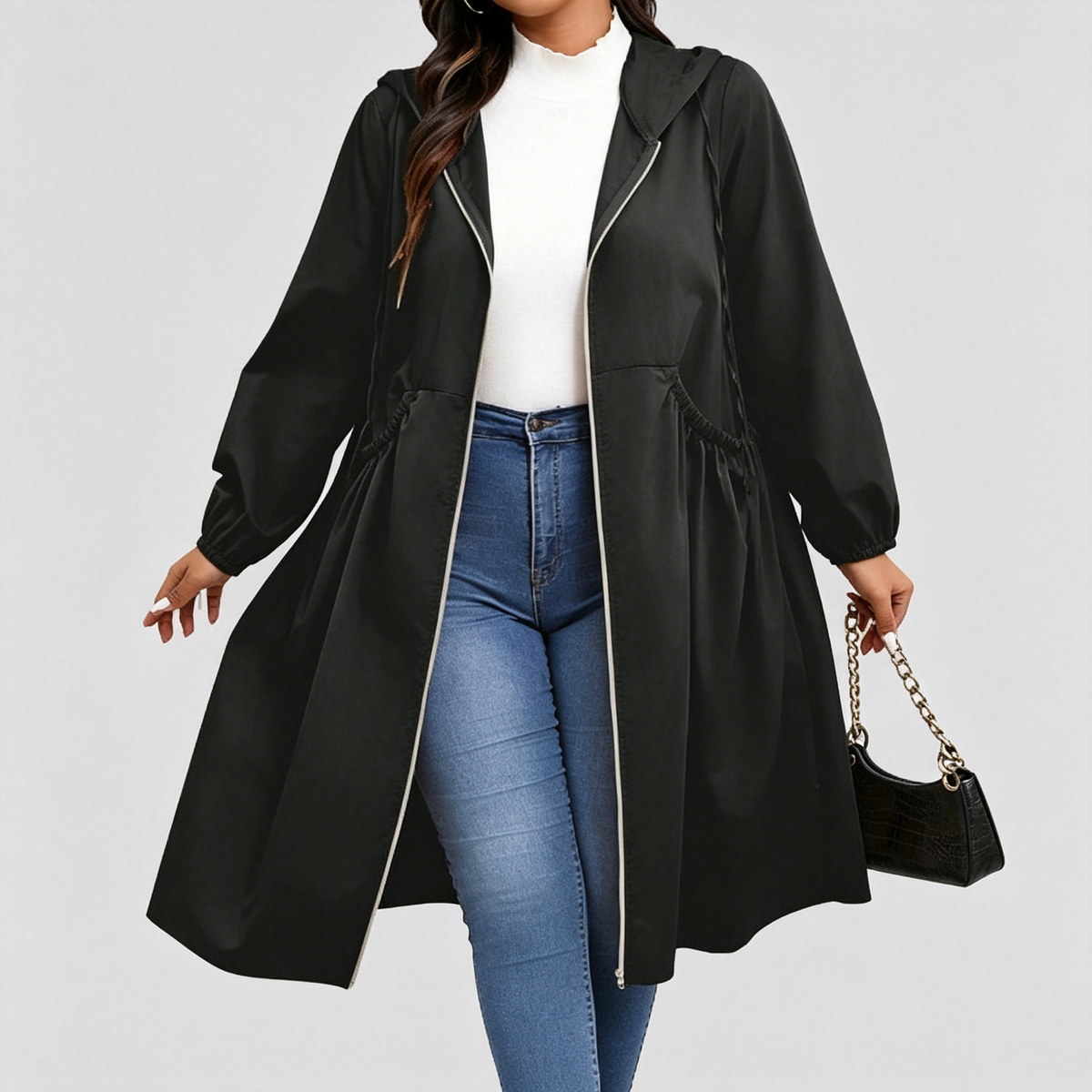 Aure Paris Hooded Windbreaker Coat