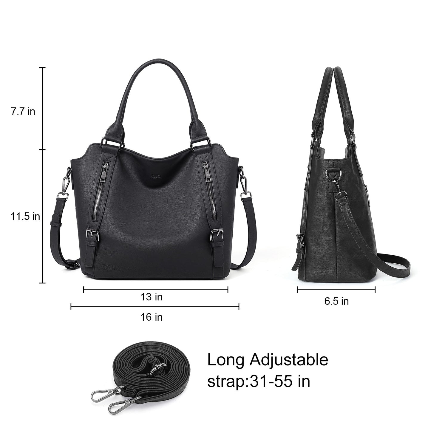CLUCI Hobo Bags Large Tote with Adjustable Shoulder Strap