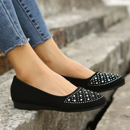 Women's Flats Plus Size Flat Heel Round Toe Suede Loafer