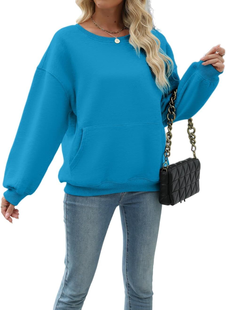 Womens Long Sleeve Sweatshirt with Pocket