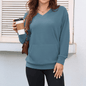 Women’s Hoodless V-Neck Hoodie with Pockets