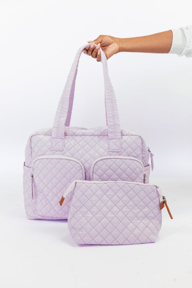 Lilac Weekender + Pouch Set