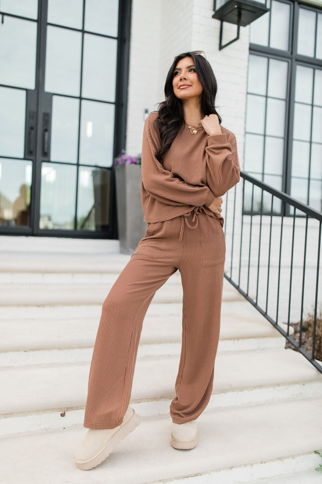 Any Occasion Mocha Ribbed Knit Set FINAL SALE