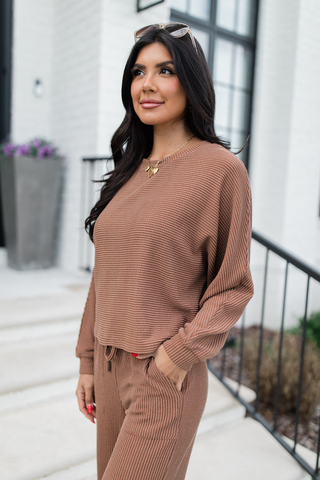 Any Occasion Mocha Ribbed Knit Set FINAL SALE