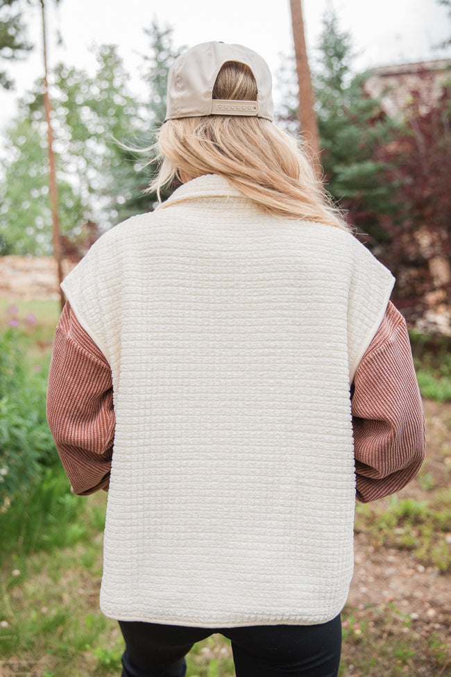 Make The Call Cream Quilted Vest