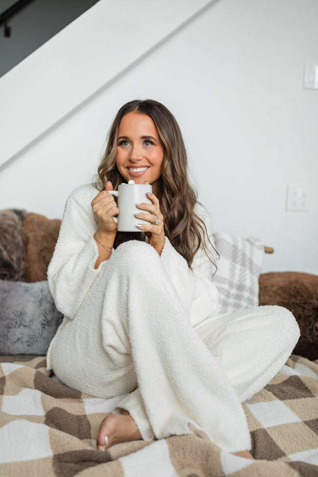 Dawn Ivory Fuzzy Lounge Pants Emily Fauver X Pink Lily