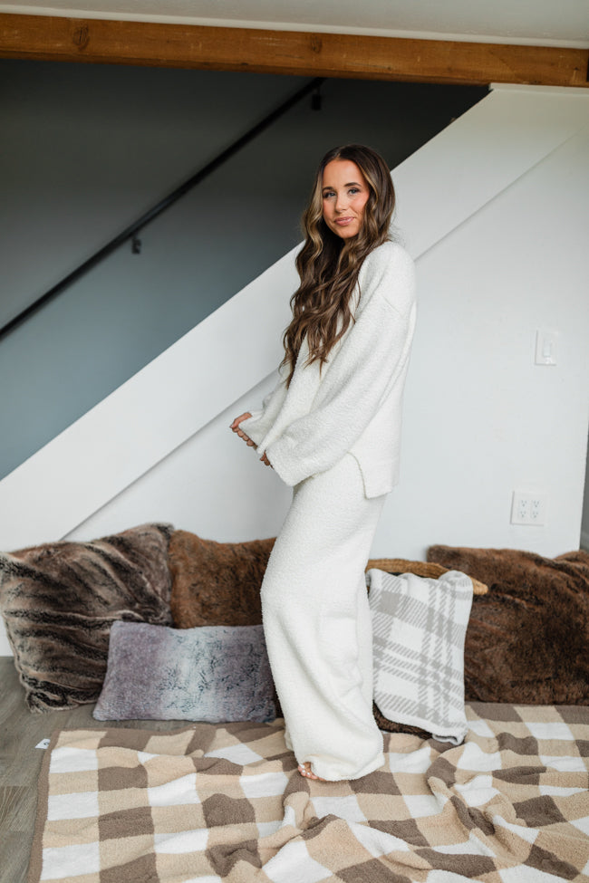 Dawn Ivory Fuzzy Lounge Pants Emily Fauver X Pink Lily