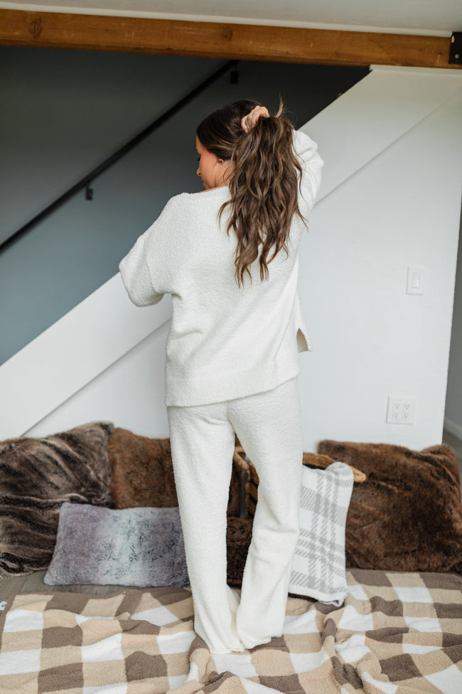 Dawn Ivory Fuzzy Lounge Pants Emily Fauver X Pink Lily