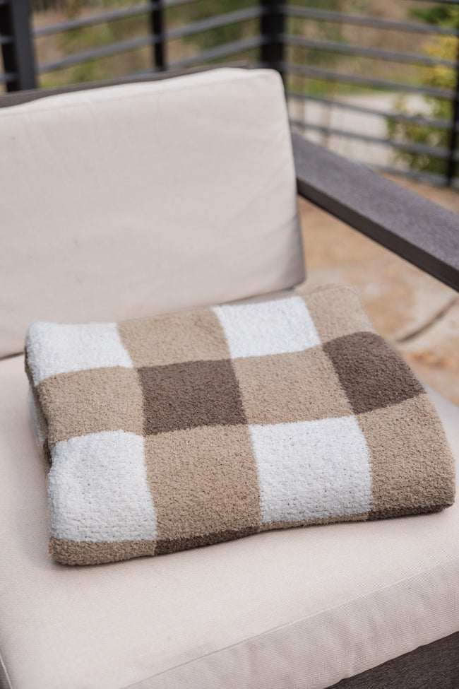 Make Me Believe Tan Gingham Blanket DOORBUSTER