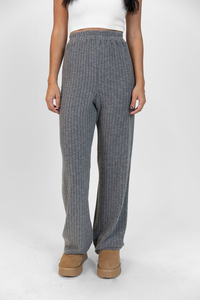 Comfort Zone Charcoal Ribbed Lounge Pants