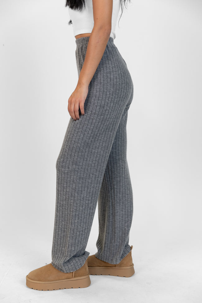 Comfort Zone Charcoal Ribbed Lounge Pants