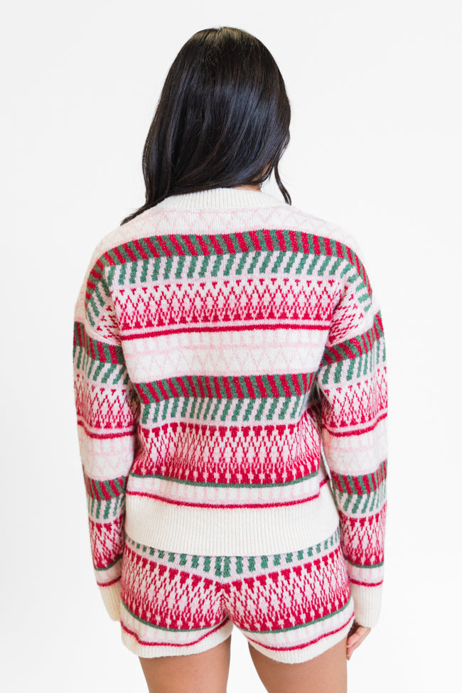 Casual Love Multi Fair Isle Knitted Sweater Set