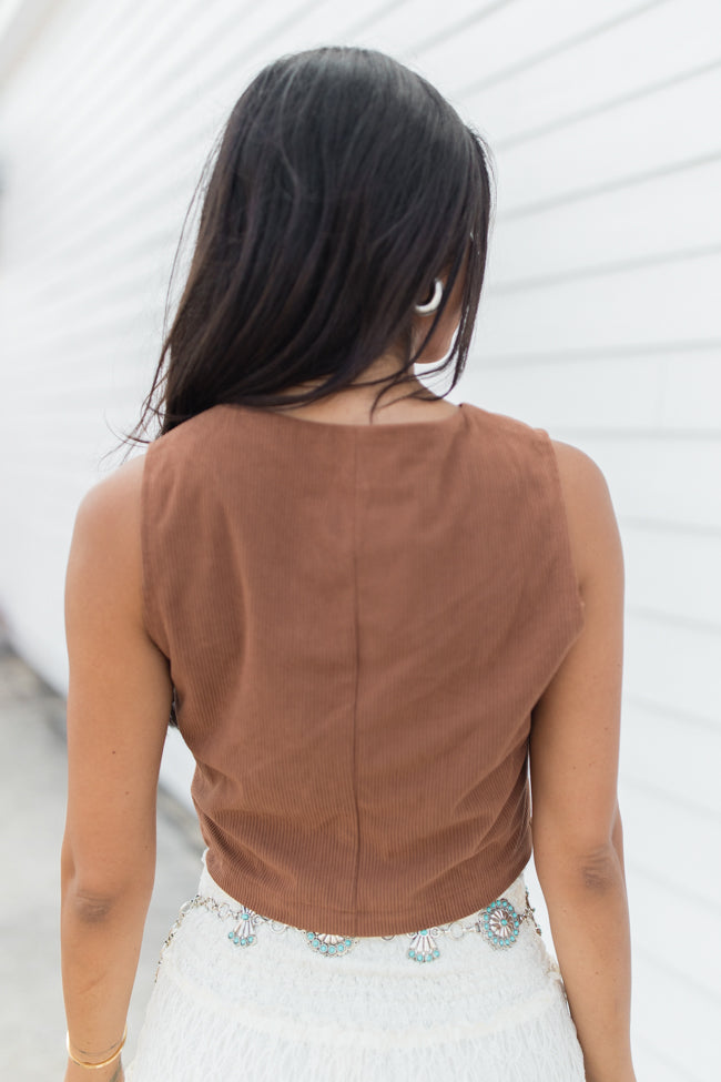 I Know You Brown Corduroy Vest FINAL SALE