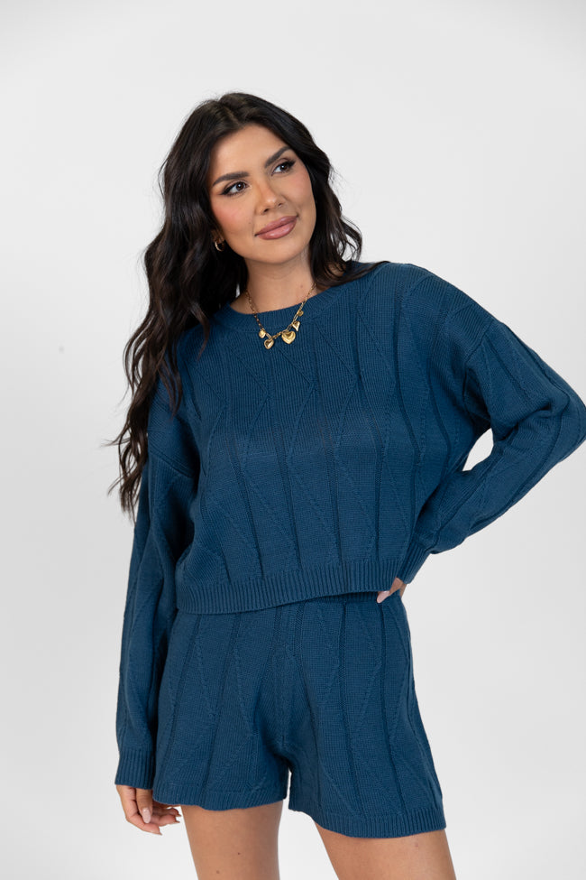 All The Way Home Midnight Textured Sweater Set DOORBUSTER