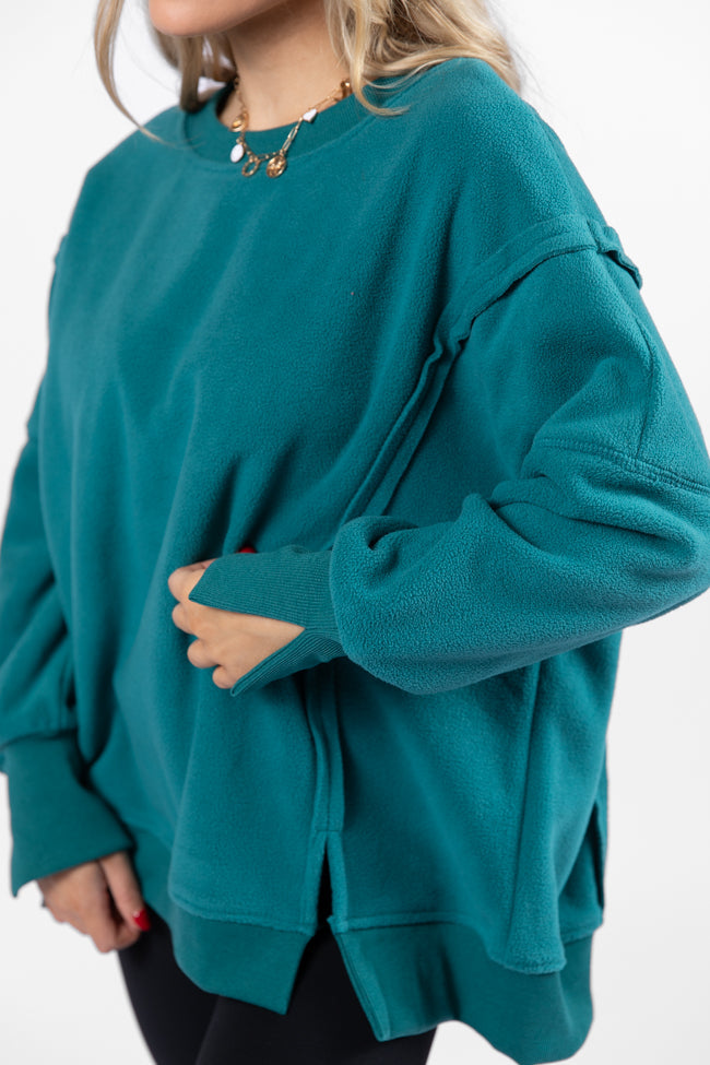 Scouted Out Jade Oversized Fleece Sweatshirt DOORBUSTER- Coming Soon