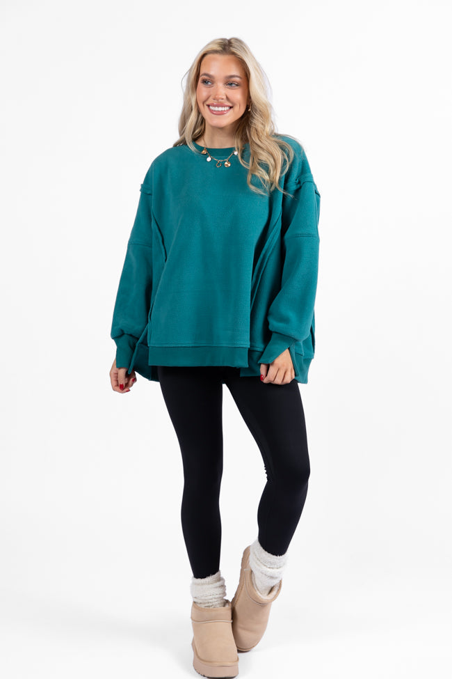 Scouted Out Jade Oversized Fleece Sweatshirt DOORBUSTER- Coming Soon