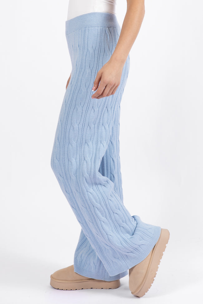 Forever Winter Light Blue Cable Knit Sweater Lounge Pants DOORBUSTER