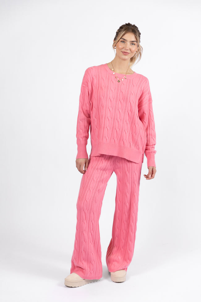 Forever Winter Rose Cable Knit Sweater Lounge Pants DOORBUSTER