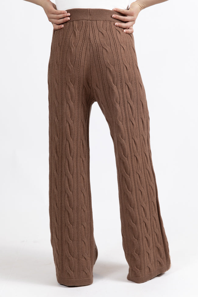 Forever Winter Mocha Cable Knit Sweater Lounge Pants  DOORBUSTER