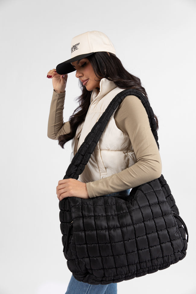 Black Quilted Carry All Bag DOORBUSTER- Coming Soon