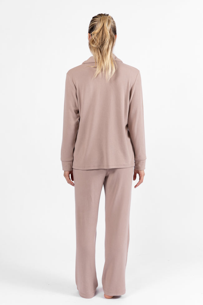 Drifting Off Mocha Ribbed Pajama Set DOORBUSTER