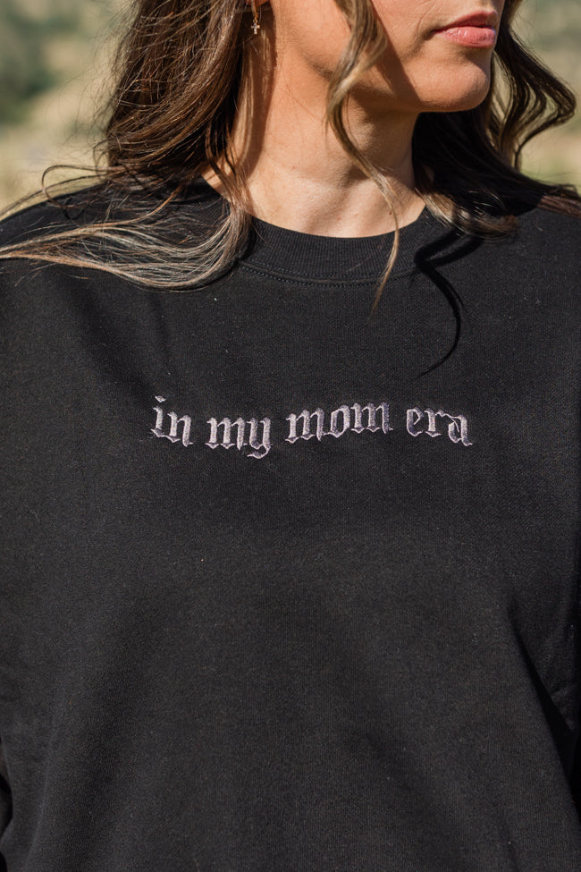 Lexi Embroidered Black Oversized Graphic Sweatshirt Emily Fauver X Pink Lily