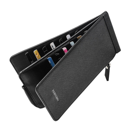 Unisex Long Wallet Zipper Pocket 1 zipper slot , 26 card slot