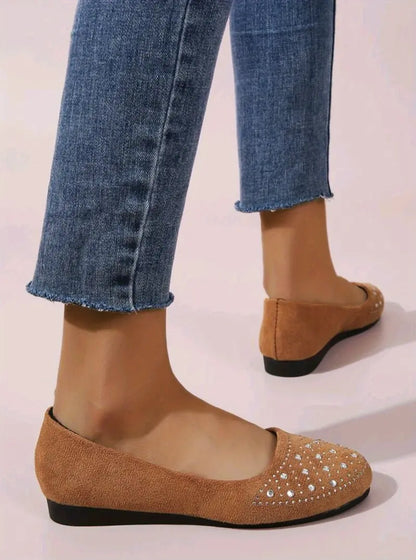 Women's Flats Plus Size Flat Heel Round Toe Suede Loafer