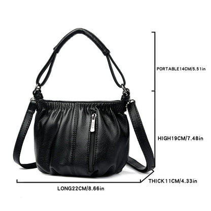 PU Leather Small Shoulder Bag – Casual Crossbody Purse for Women