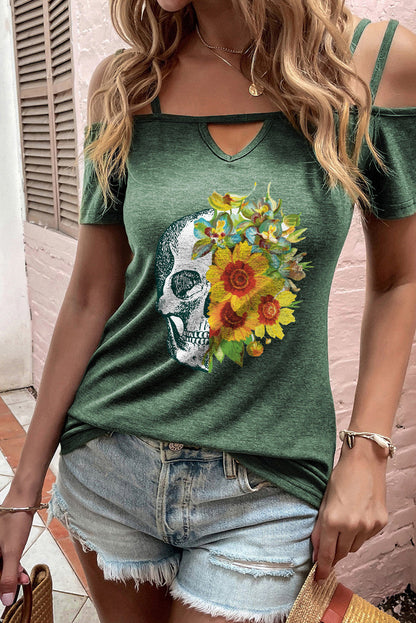 Strappy Off-the-shoulder Short Sleeve Top