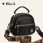 Classic Leather Crossbody Bag with Multifunctional Compartments & Adjustable Wide Strap