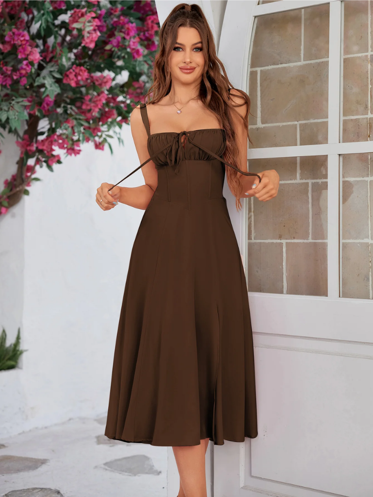✨Last Day 49% OFF✨Ruched Bust Split Thigh Cami Dress-Buy 2 Get Free Shipping Today