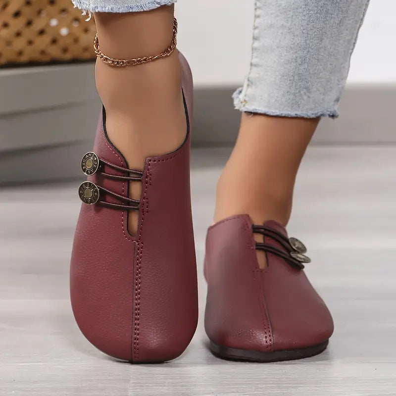 Women's Soft Sole Buckle Flats