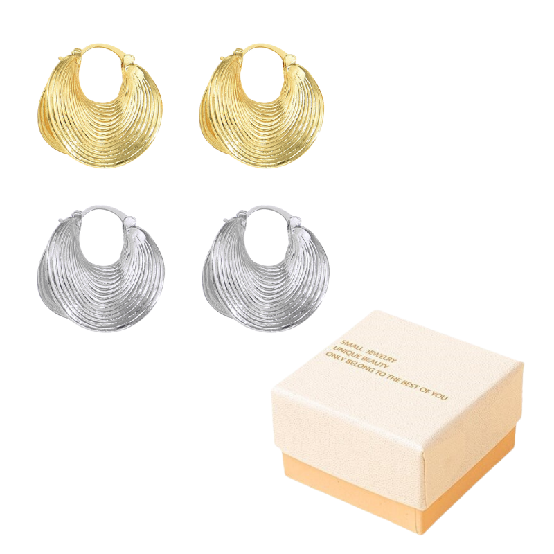 🔥New Arrivals & Best Sellers-Women's Fashion Textured Hoop Earrings