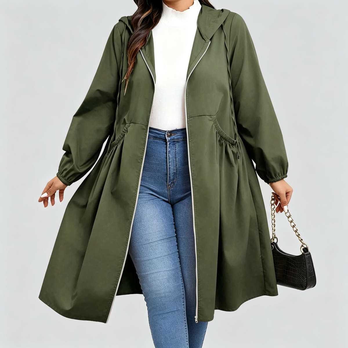 Aure Paris Hooded Windbreaker Coat
