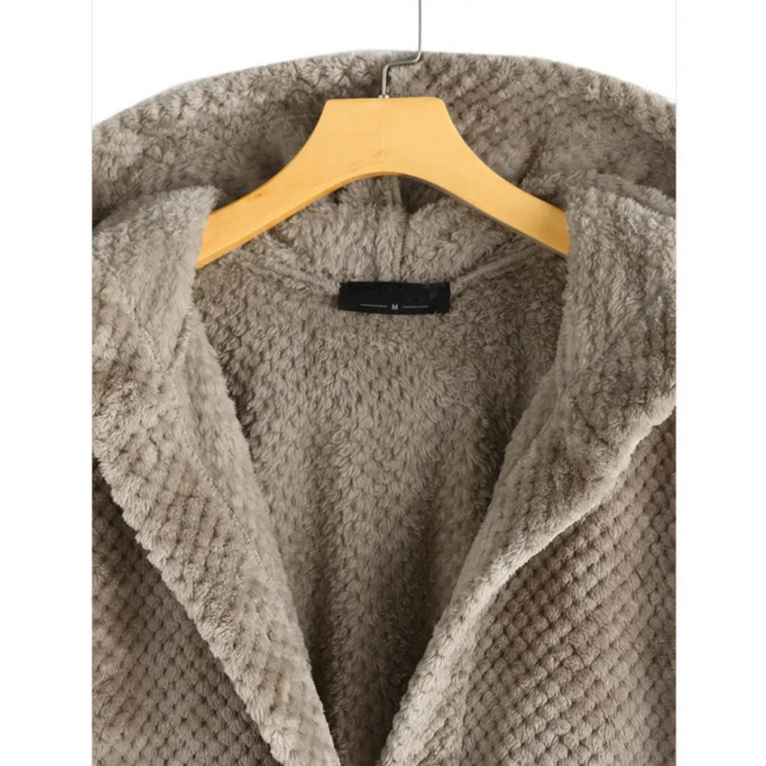 Aure Paris | Cozy Relaxed-Fit Ribbed Hooded Coat