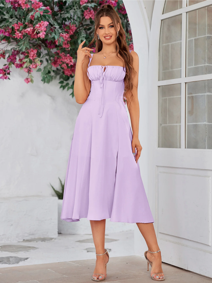 ✨Last Day 49% OFF✨Ruched Bust Split Thigh Cami Dress-Buy 2 Get Free Shipping Today