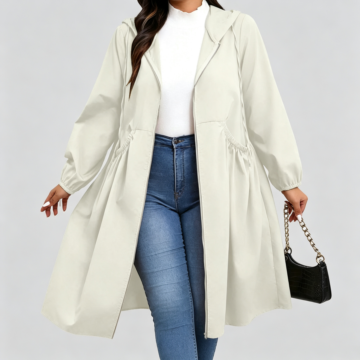 Aure Paris Hooded Windbreaker Coat