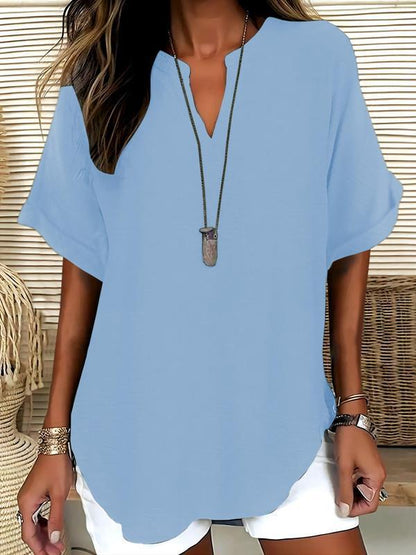 Women's Casual Solid Short Sleeve Top