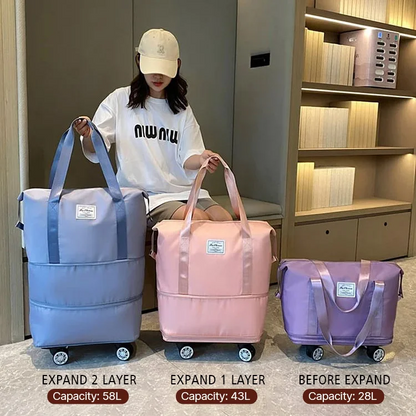 2025 New Large Capacity Travel Bag Universal Wheel Removable