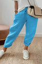 Solid Drawstring Waist Slant Pocket Pants